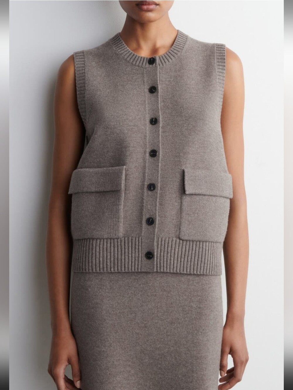 NWT COS Celtis Merino Wool Button-Up Vest Size S